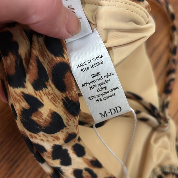 Andie Bikini Set Bonita Top 90s High Waisted Bottom Leopard Black M-DD NWT - Picture 9 of 13